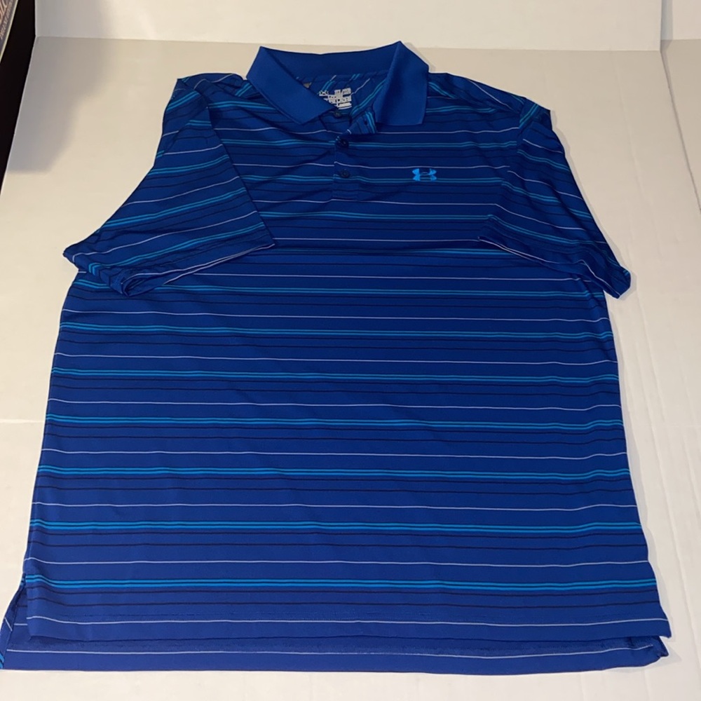 Under Armour Men's Blue Striped Polo